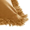 Coussin déhoussable avec contour frange - 30 x 50 cm - Ocre