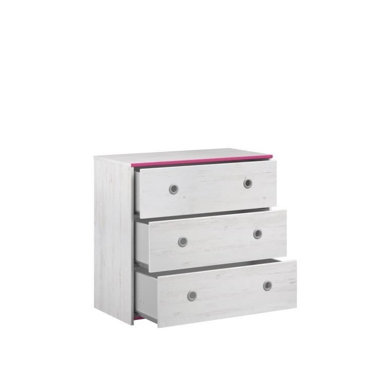 PARISOT Commode avec 3 tiroirs Smiley en aggloméré, revetu d'un déc