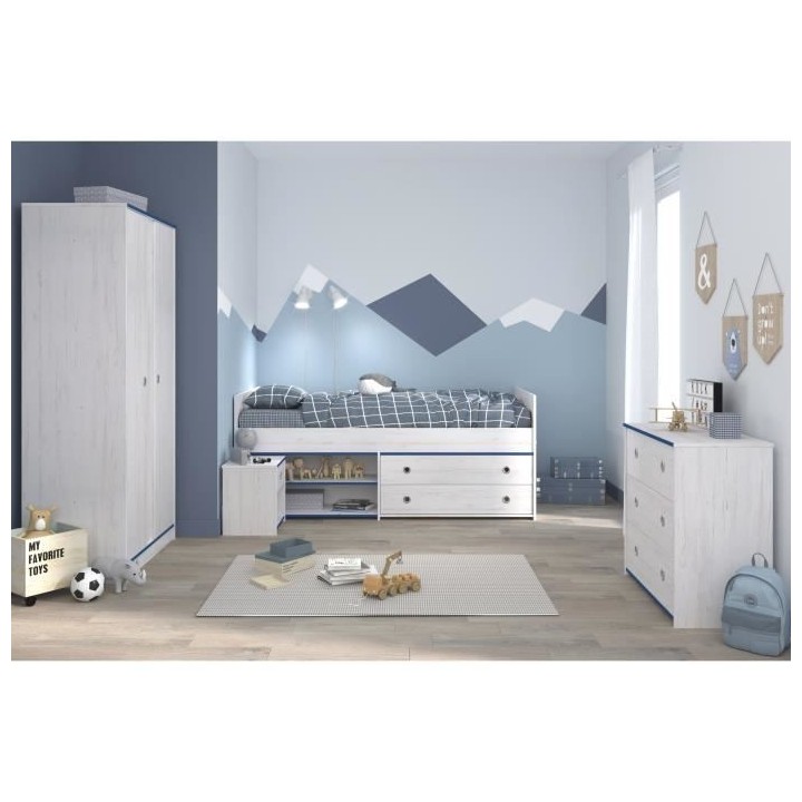 PARISOT Commode avec 3 tiroirs Smiley en aggloméré, revetu d'un déc