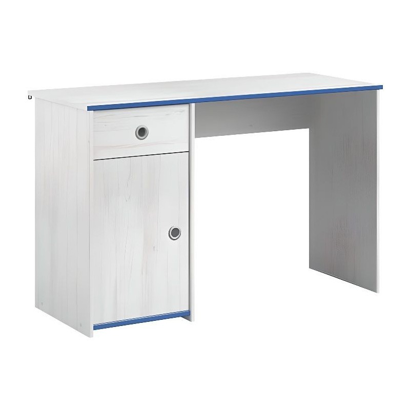 PARISOT Bureau enfant Décor pin memphis et rose ou bleu - L 121 cm - SWITCH