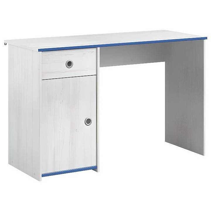 PARISOT Bureau enfant Décor pin memphis et rose ou bleu - L 121 cm -