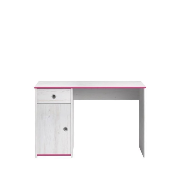 PARISOT Bureau enfant Décor pin memphis et rose ou bleu - L 121 cm -