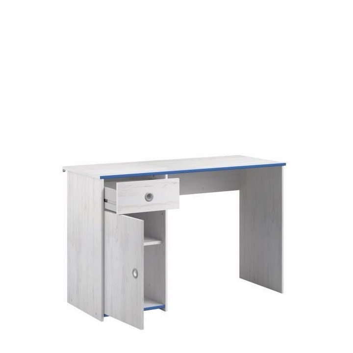 PARISOT Bureau enfant Décor pin memphis et rose ou bleu - L 121 cm -