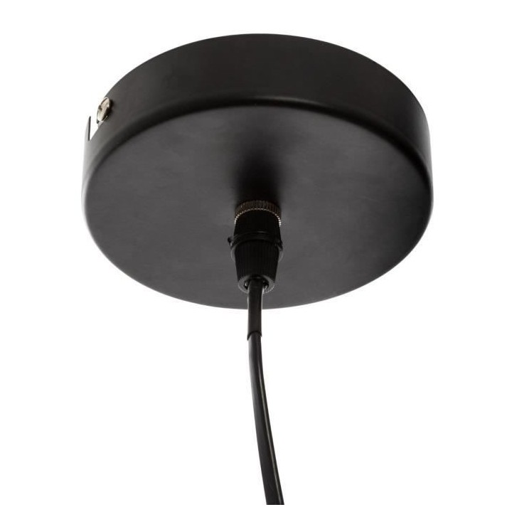 Suspension filaire en métal - Ø 60 cm - Noir
