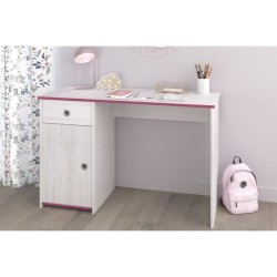 PARISOT Bureau enfant Décor pin memphis et rose ou bleu - L 121 cm - SWITCH