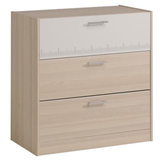 PARISOT Commode contemporain Décor acacia et blanc - L 78 cm - CHARLE