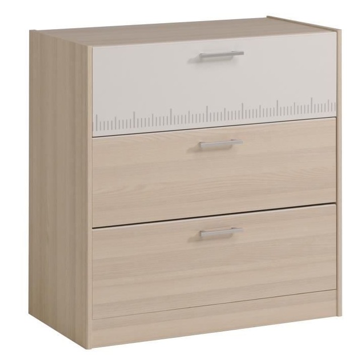 PARISOT Commode contemporain Décor acacia et blanc - L 78 cm - CHARLE