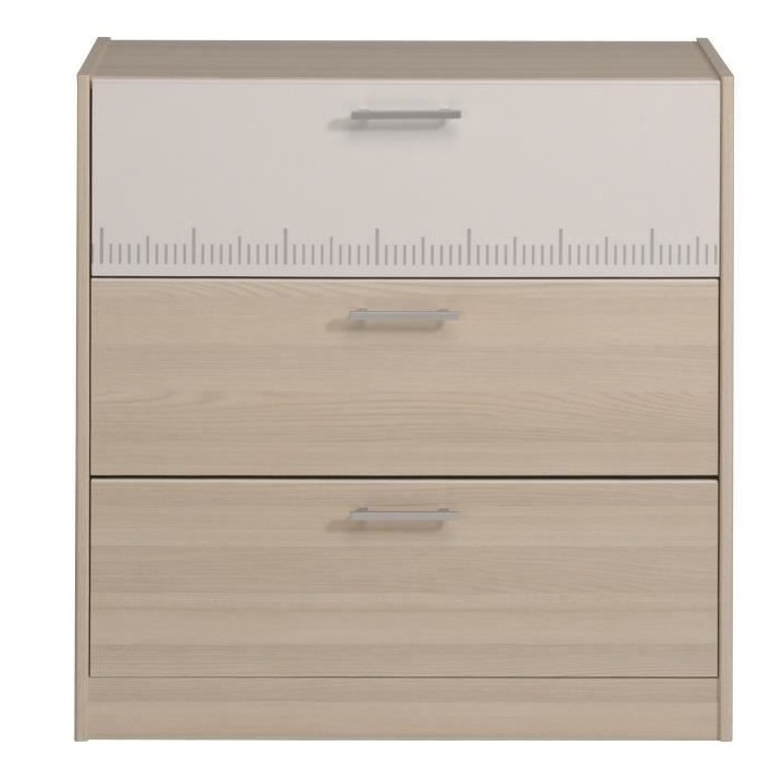 PARISOT Commode contemporain Décor acacia et blanc - L 78 cm - CHARLE