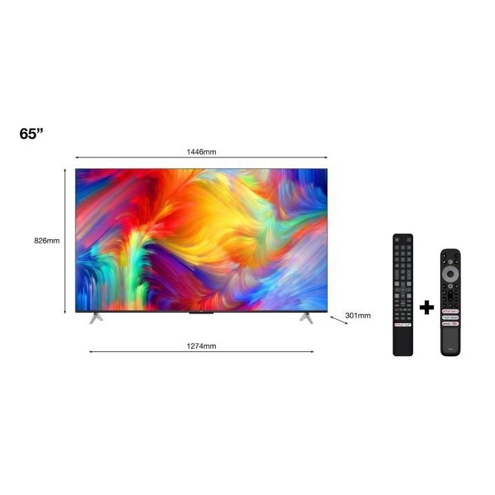 TCL - 65P637 - TV LED - UHD 4K - 64 (164 cm) - HDR Grâce a HDR10, HLG