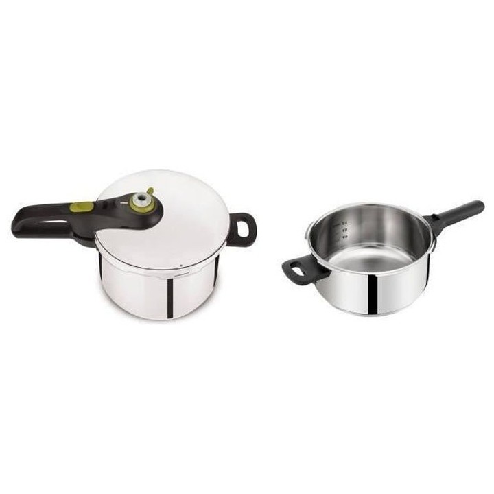 TEFAL P2544337 Autocuiseur Cocotte-minutre SECURE 5 NEO - 2 cuves 4 L