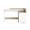 Bureau d'angle 3 tiroirs - Décor chene et blanc - L 128,5 x P 105,7 x H 83,2 cm - THALES