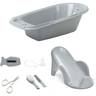 Baignoire Bébé + Transat de bain + Thermometre + Brosse et peigne +