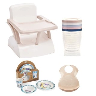 Rehausseur de chaise pour enfant + Boîtes de conservation + Coffret v