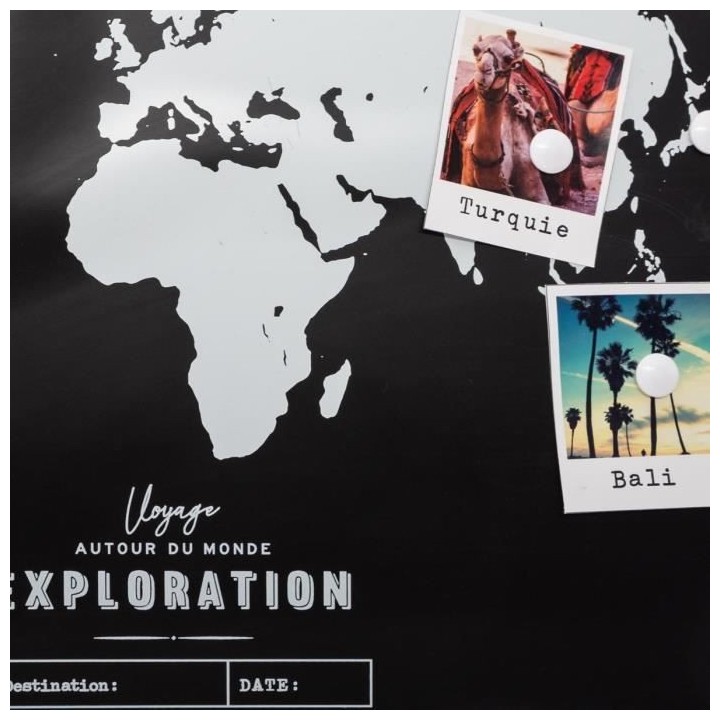 Mémo Ardoise Monde Colonial - Noir - 78 x 47,7 cm