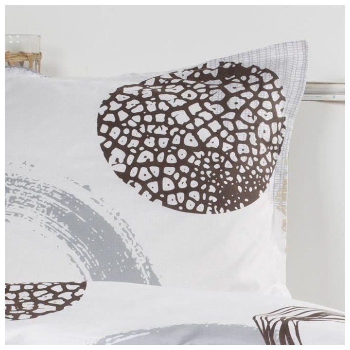 TODAY Parure de lit Coton 1 personne - 140x200 cm - Imprimé Blanc Axe