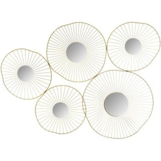 Déco murale en métal 5 Miroirs - Or