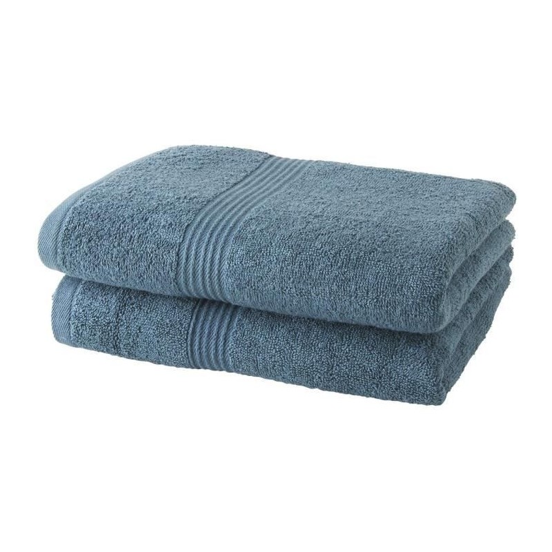 TODAY Lot de 2 Serviettes de Bain 100% coton - 50x100 cm - Paon