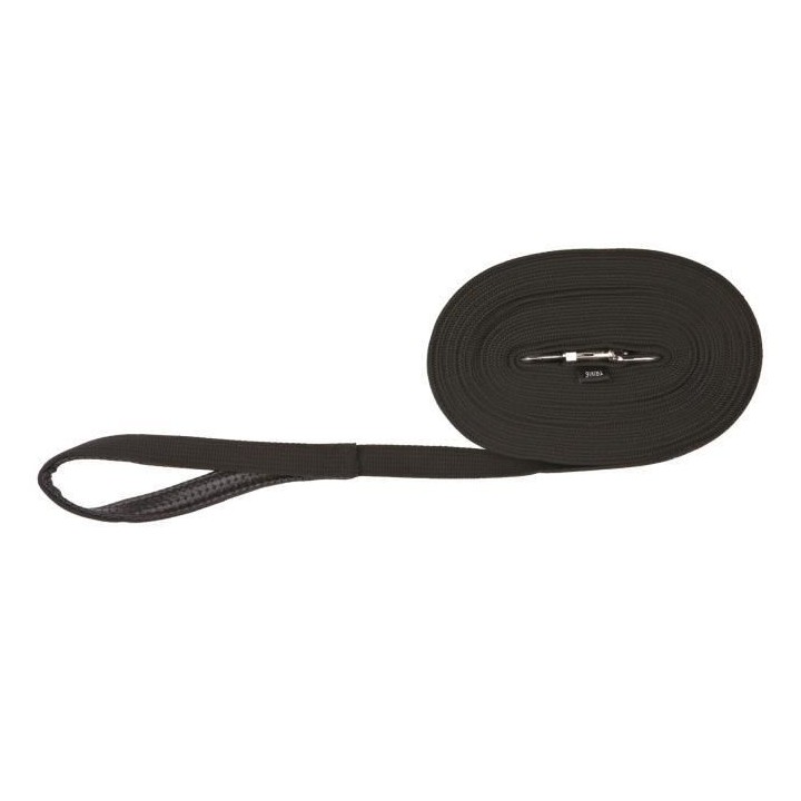 TRIXIE Laisse a pister sangle plate 5m - 20mm - Noir - Pour chien