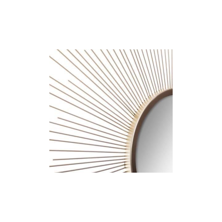 Miroir soleil bombé en métal - Ø70 cm - Or