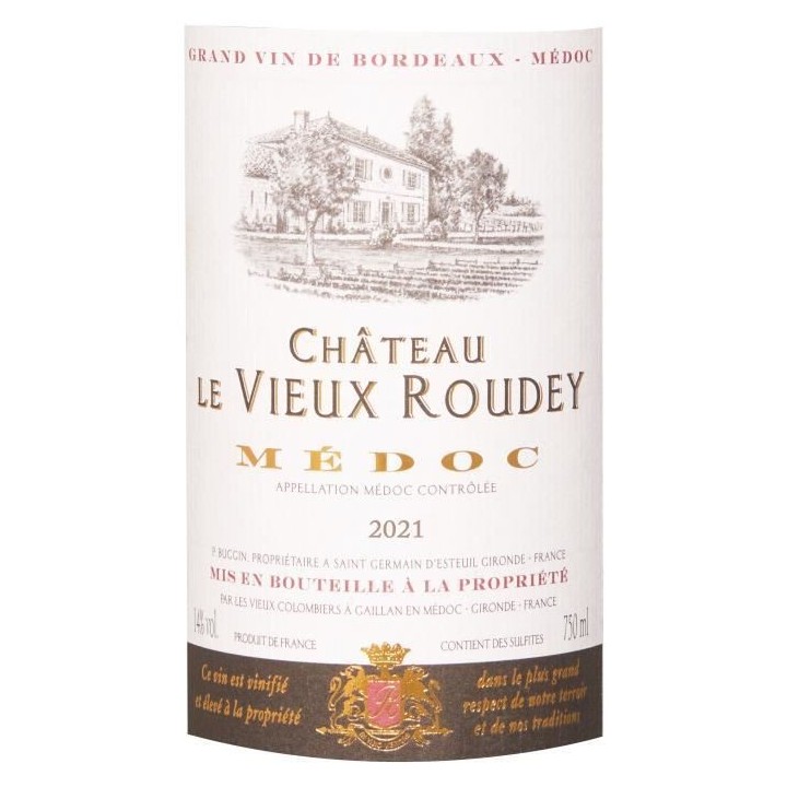 Château Vieux Roudey 2021 Médoc - Vin rouge de Bordeaux