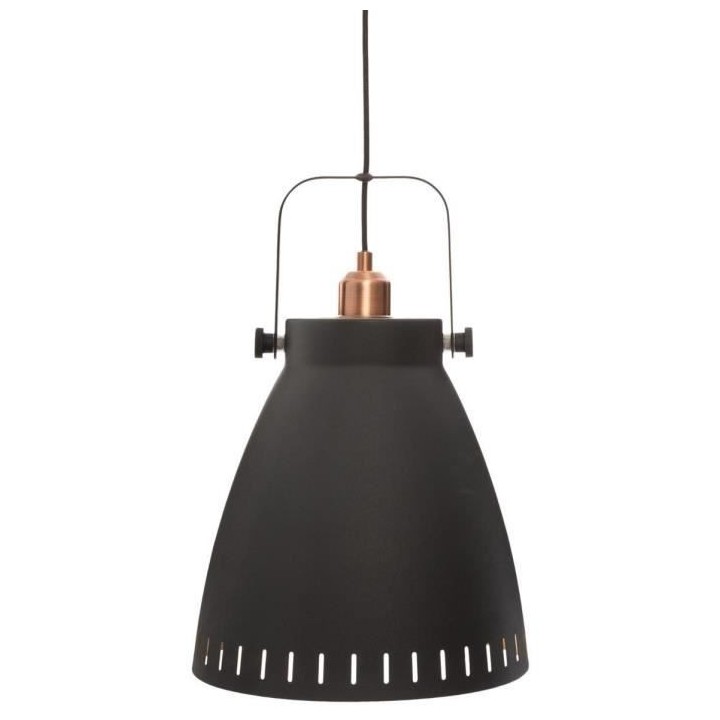 Suspension en métal - E27 - 40 W - H. 38,9 cm - Gris foncé