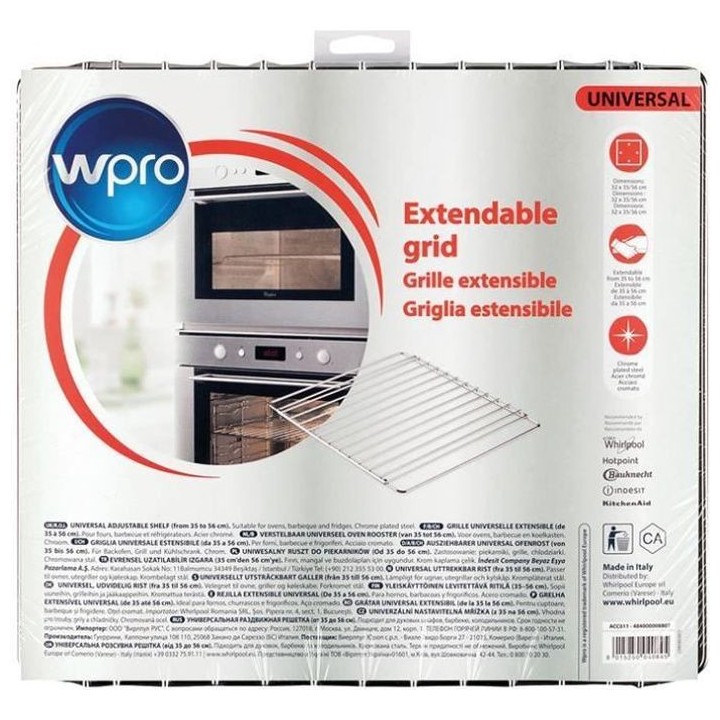Wpro Grille extensible en inox chromé pour fours et réfrigérateurs