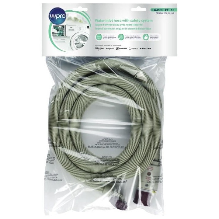 Wpro IHS400 - Tuyau d'arrivée d'eau avec Hydro-sécurité et filtre -