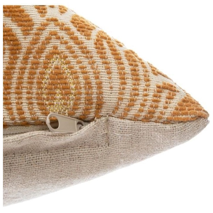 Housse de coussin Chenille fleur - 40 x 40 cm - Jaune ocre