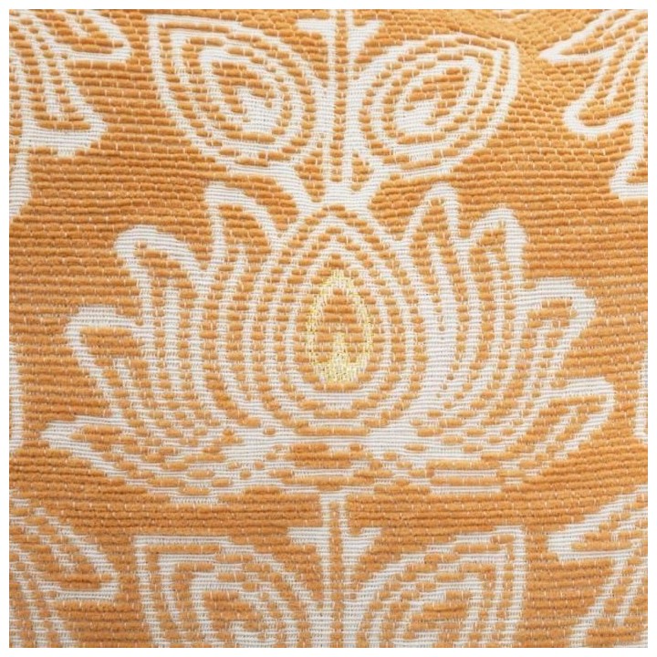 Housse de coussin Chenille fleur - 40 x 40 cm - Jaune ocre