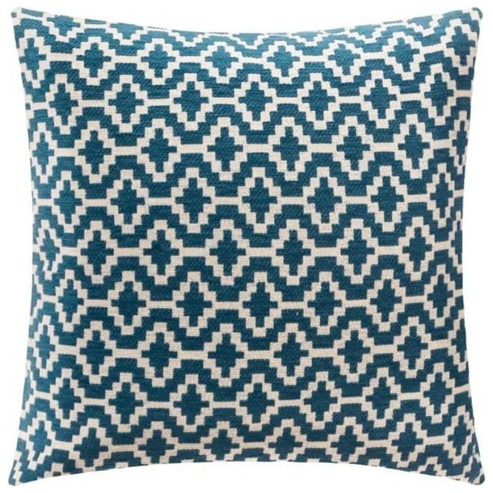 Housse de Coussin Chenille Ethnique - 40 x 40 cm - Bleu