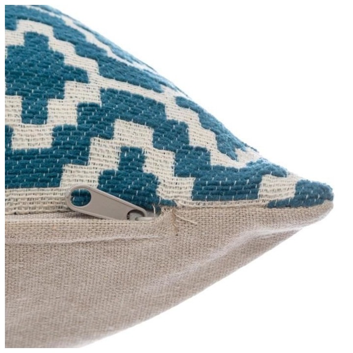 Housse de Coussin Chenille Ethnique - 40 x 40 cm - Bleu