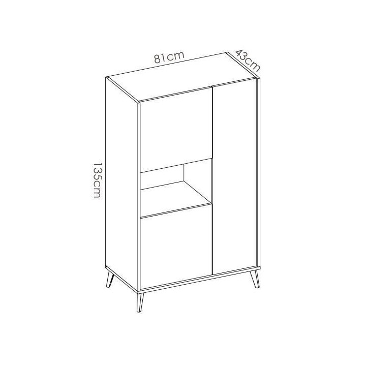 Salle a manger complete avec Enfilade + Vitrine + Table - Mélamine D