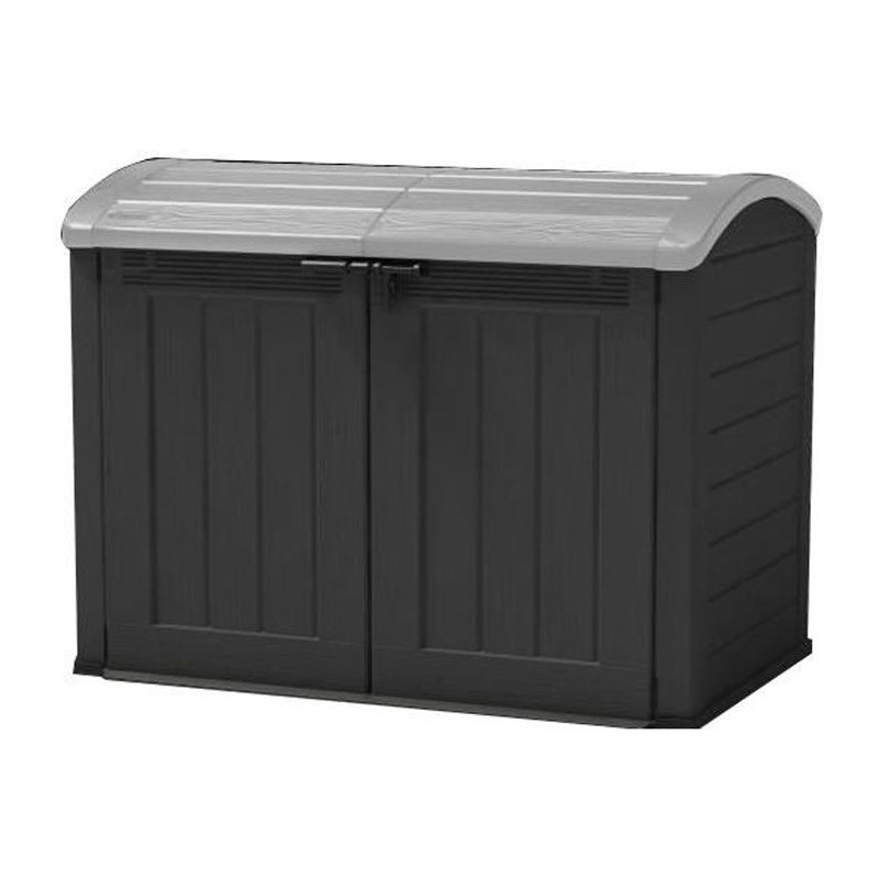 KETER - Coffre de rangement extérieur en résine 2000 litres Noir et gris - Abri de stockage de jardin