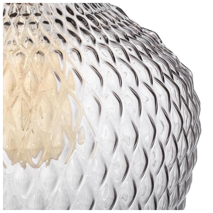 Suspension en verre - Ø 22 x H 25 cm - Gris fumé