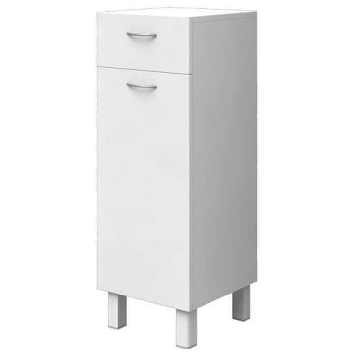 ESSENTIEL - Meuble de rangement 1 porte 1 tiroir - Blanc - L 30 cm