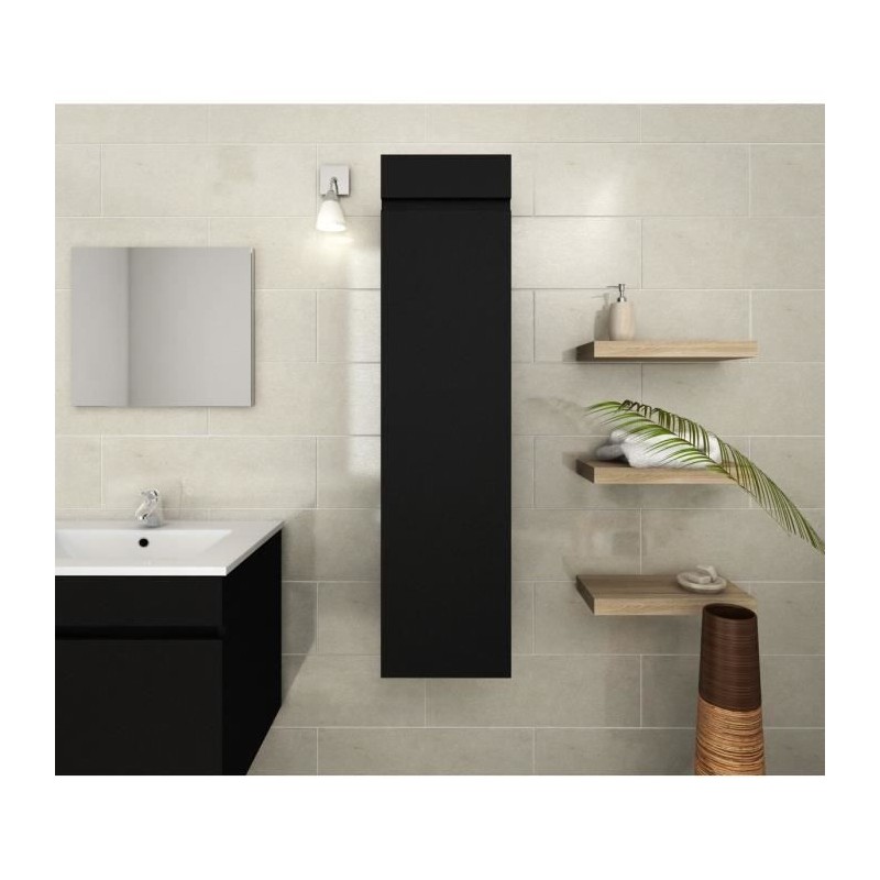 LUNA Colonne de salle de bain L 25 cm - Noir mat