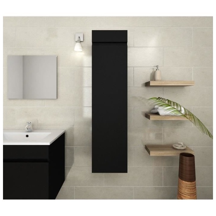 LUNA Colonne de salle de bain L 25 cm - Noir mat
