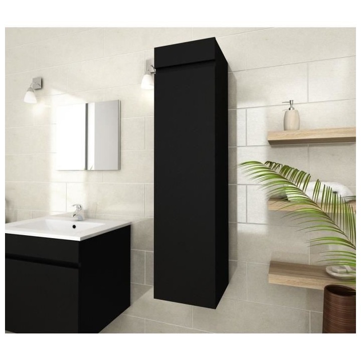 LUNA Colonne de salle de bain L 25 cm - Noir mat
