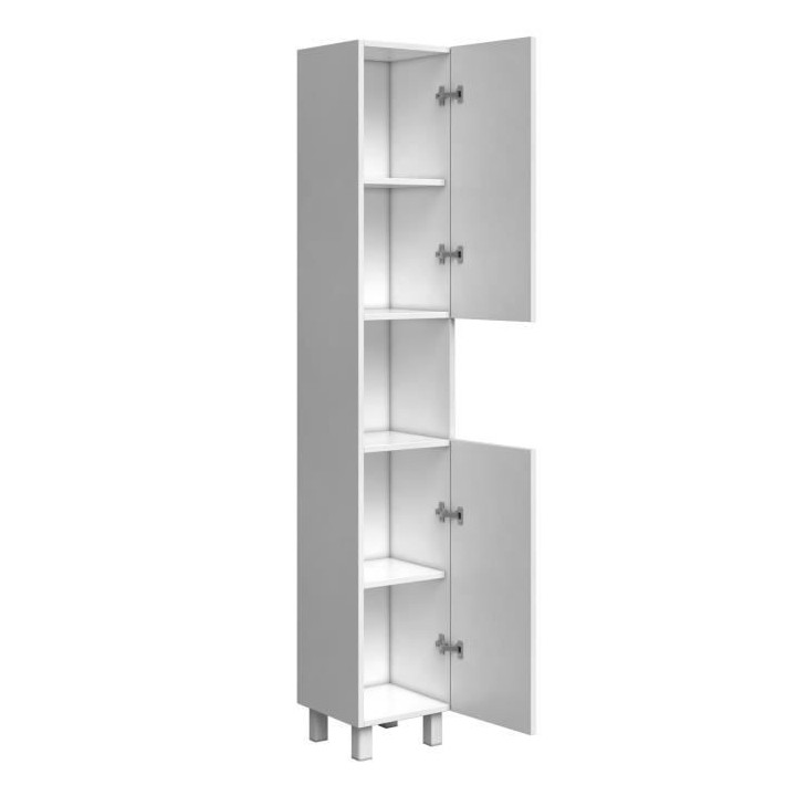 ESSENTIEL - Colonne de salle de bain 2 portes - Blanc - L 30 cm