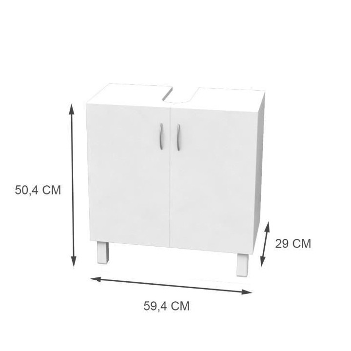 ESSENTIEL - Meuble sous lavabo 2 portes - Blanc