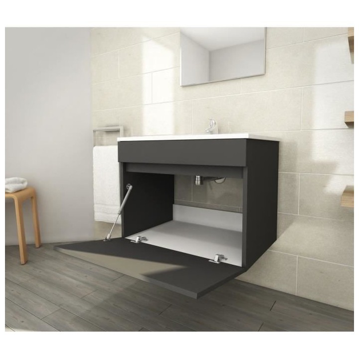 LANA Ensemble de meubles de salle de bain : vasque + miroir + meuble s