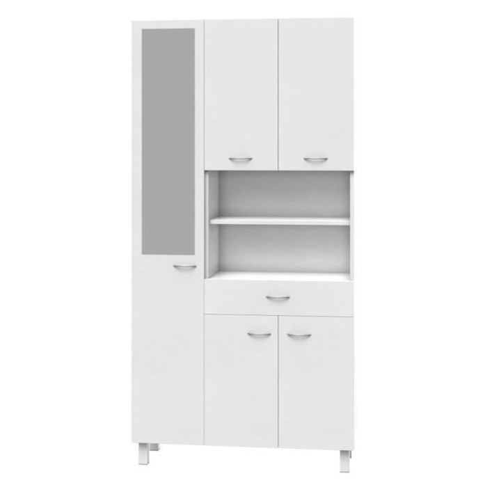 ESSENTIEL - Colonne de salle de bain 5 portes - Blanc - L 88,8 cm