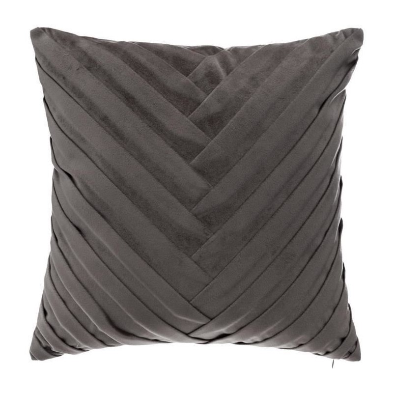 Coussin en velours tressé - 40 x 40 cm - Gris foncé