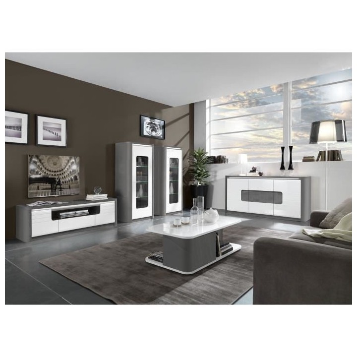 Enfilade - Blanc - Style contemporain - 2 portes - BELLINI - L 180 x P