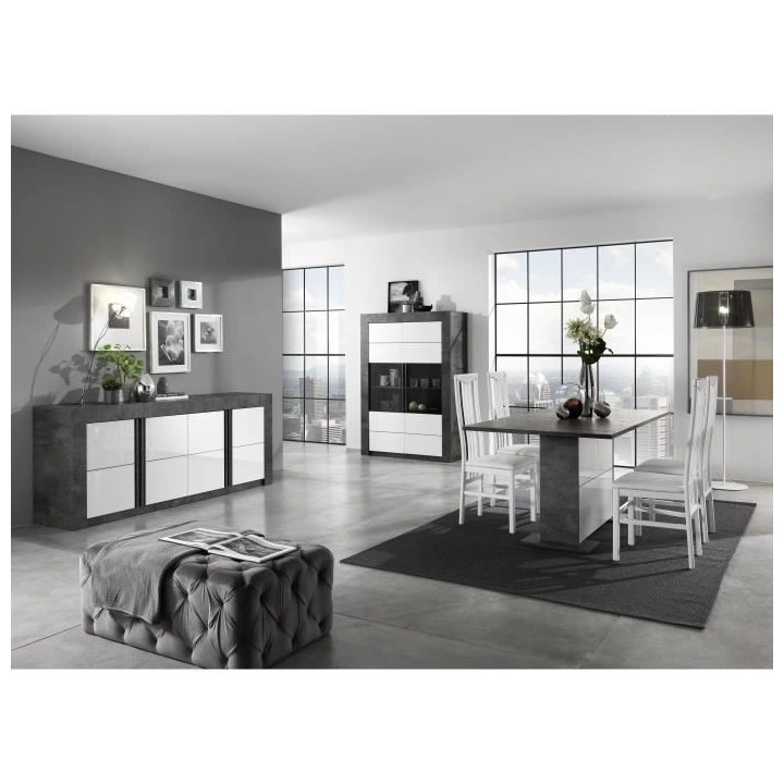 ALBEA Table a manger 6 personnes CAPRI - L190 x P90 x H76 cm - Blanc