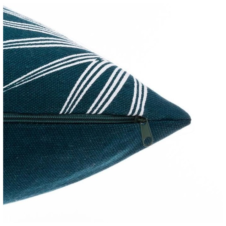 Coussin Tuft Feuille - 40 x 40 cm - Bleu Canard