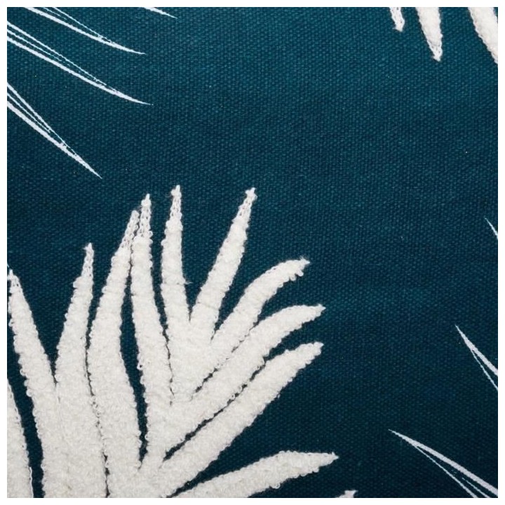 Coussin Tuft Feuille - 40 x 40 cm - Bleu Canard