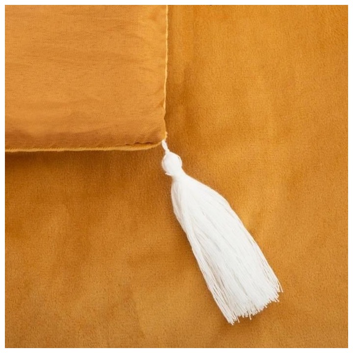 Edredon velours Sonia - 80 x 180 cm - Ocre
