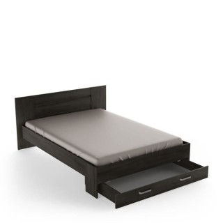 Lit adulte RICHMOND 140x190/200 cm - Décor chene Waterford - 1 Tiroir