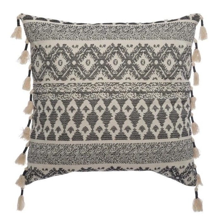 Coussin Jacq Ritual - 60 x 60 cm - Beige et noir